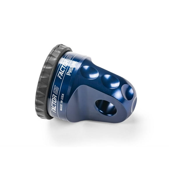 Factor 55 Winch Cable Shackle Mount 00015-02 ProLink; Fits 3/4 Inch Shackles/D-Rings; Fits 3/8 Inch Steel Cable/Synthetic Winch Rope; 16000 Pound Load Capacity; Anodized; Blue; Aluminum