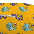 thumbnail image 3 of Sea Monster Pouf Cover with Zipper, Cartoon Style of Octopus Looking at Mini Ships, Soft Decorative Fabric Unstuffed Case, 30" W X 17.3" L, Orange Blue Violet, by Ambesonne, 3 of 5