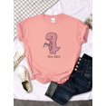 thumbnail image 3 of Camiseta con estampado de té y Rex rosa para mujer, de gran tamaño con cuello redondo ropa holgada, Harajuku, Kawaii, Animal que combina con todo, 3 of 5