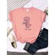 thumbnail image 3 of Camiseta con estampado de té y Rex rosa para mujer, de gran tamaño con cuello redondo ropa holgada, Harajuku, Kawaii, Animal que combina con todo, 3 of 5