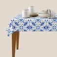 thumbnail image 5 of Blue Rectangle Table Cloth Magical Evil Eyes Astrology Tablecloth for Parties Dinning Rooms Kitchen Holiday Wedding Indoor Outdoor Birthday Table Decorations 60X784In, Blue, 5 of 5