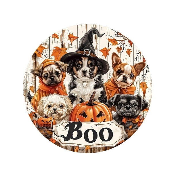 Letrero de puerta de Halloween, letrero de madera para colgar, arte de pared, decoración de entrada de casa embrujada, decoraciones de fiesta, letrero perro
