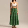 thumbnail image 6 of Womens Maxi Skirts, Elastic High Waist A-Line Tiered, Long Flowy Skirts, Casual Beach & Vacation Wear, 6 of 8