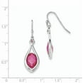 thumbnail image 2 of Primal Silver Sterling Silver Polished with Synthetic Pink Bead Shepherd Hook Earrings, 2 of 4