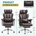 thumbnail image 7 of Homall Ergonomic Executive Office Desk Chair 500 lbs Capacity High Back with Footrest Lumbar Support Reclining Adjustable Height & Swivel Wheels,Brown, 7 of 7