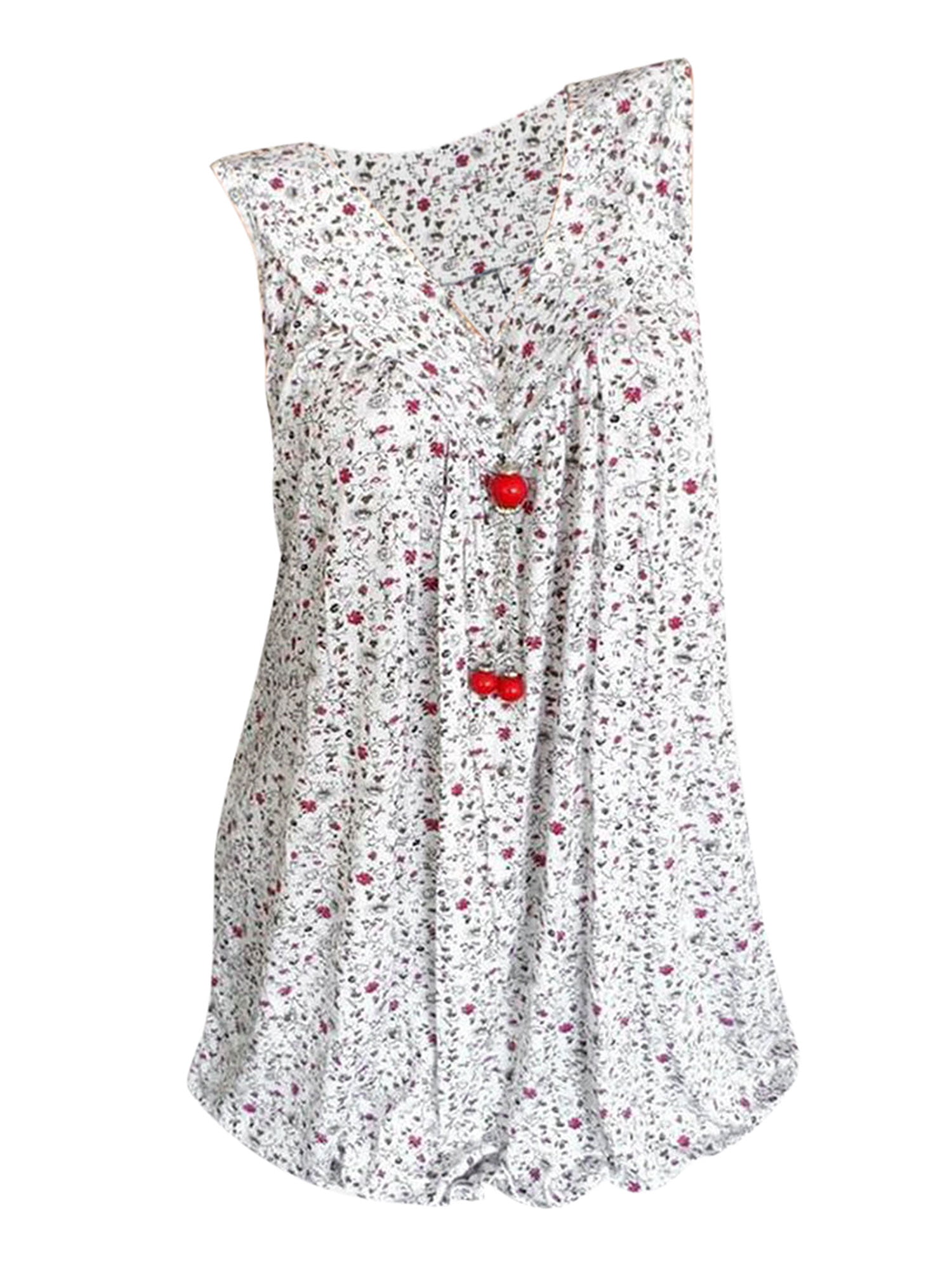 Simonetta floral-print sleeveless blouse - White