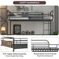 thumbnail image 5 of Alohappy Twin Over Twin Bunk Bed, Convertible Twin Bunk Beds Into 2 Individual Bed, Removable Ladder & Safety Guard Rail for Kids, Modern Industrial Style, Easy Assembly, No Box Spring Needed (Brown), 5 of 10