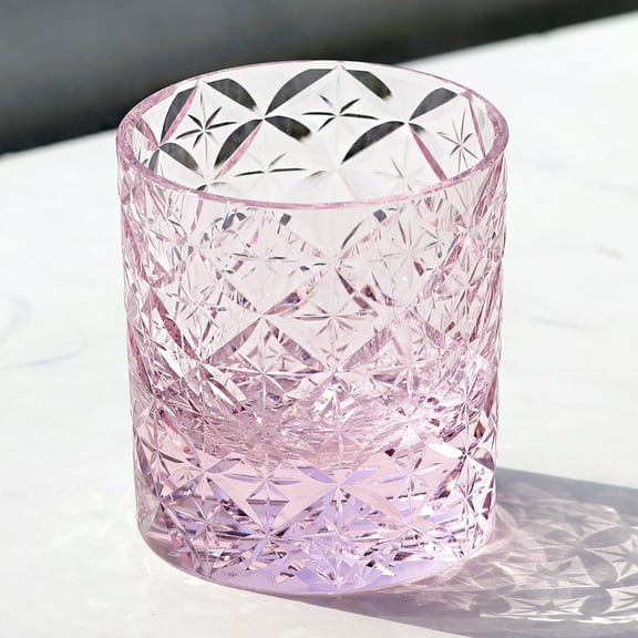 Pink Crystal Japanese Design Whiskey and Beer Glass for Cold Drinks Wine Glass  With Gift Pack 8oz