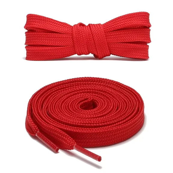 1pair Double Layers Flat Boot Shoe Laces Strings Red for Sneakers Tennis Shoes