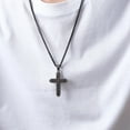 thumbnail image 2 of Metaljc Stainless Steel Cross Necklace for Men,  Religious Fashion Jewelry Gifts 24 In, 2 of 4