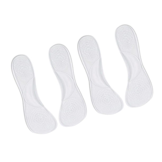 2 pares de plantillas de tacón alto suaves y cómodas con absorción de impactos, plantillas de tacón alto de 3/4 con almohadilla acolchada para mujer, transparente
