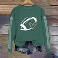 thumbnail image 2 of WTXUE Pullover Crewneck Sweatshirt for Womens Football Sweatshirt Graphic Print Pullover Casual Long Sleeve Shirts Fall Tops Tunic Sweatshirts Oversized Shirts Soft Lightweight Sweatshirt Green M, 2 of 4