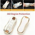 thumbnail image 4 of LAICAIW Compatible for Porsche Key Fob Cover with Keychain Lanyard, Key Fob Protector Shell Compatible with Porsche 911 Cayenne Panamera TAYCAN 3 Button Keyless Entry Smart Key Case, 4 of 6