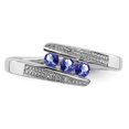 thumbnail image 5 of Sterling Silver Rhodium Tanzanite & Diamond Ring, 5 of 6