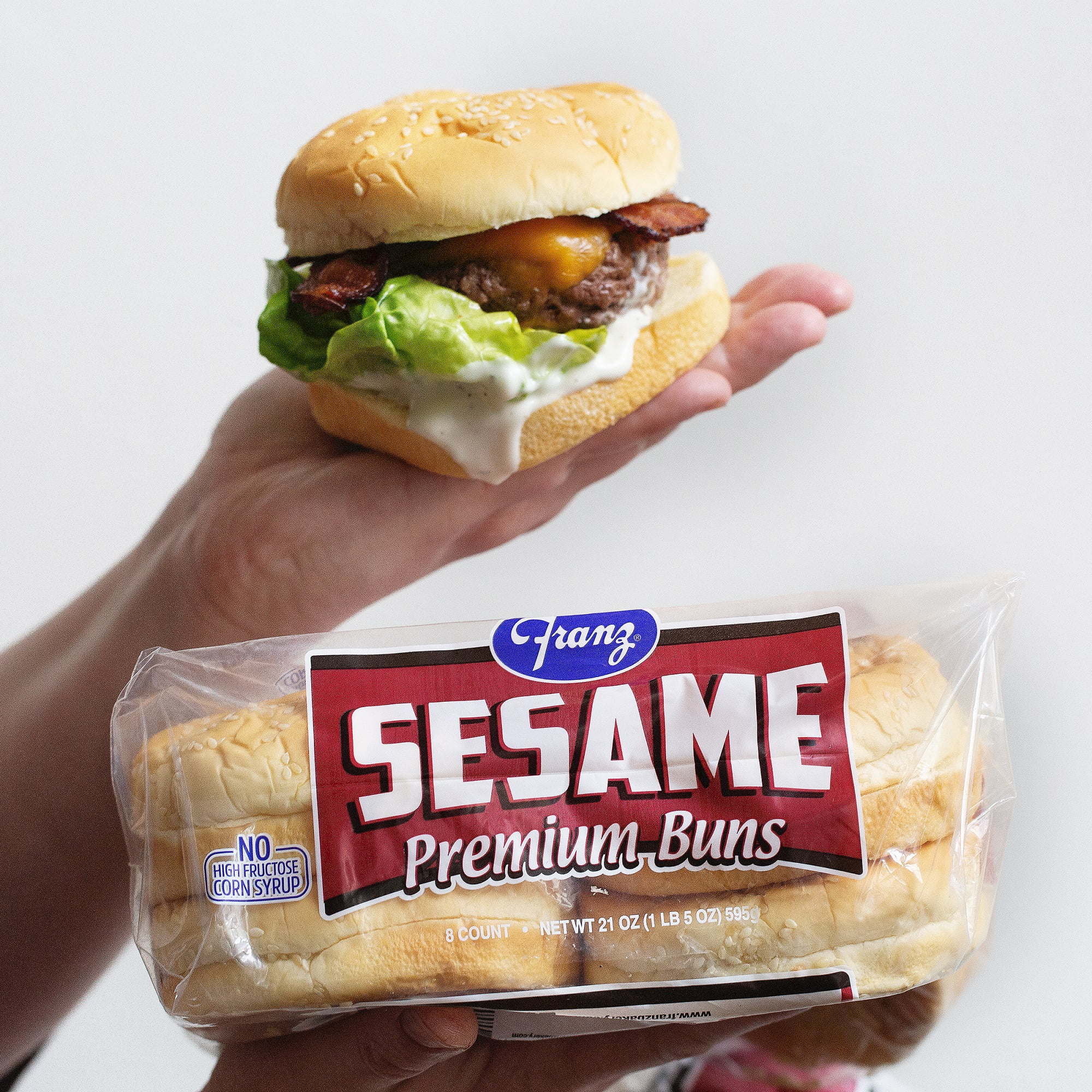 Franz BBQ Sesame Hamburger Bun 8's 21oz