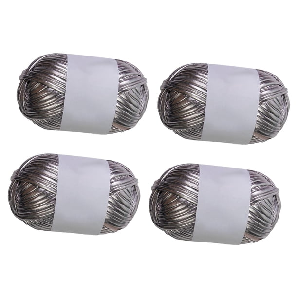 4 hilos metálicos de poliéster para camisetas, hilo de poliéster suave, hilo de tela para manualidades. Gris plata