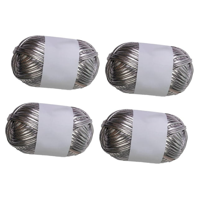 yuksok 4 Pieces T-shirt Yarns Soft Cloth Yarn for DIY Handbag Rugs Blanket Gray