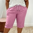 thumbnail image 6 of Women Capri Pants Zaewscy Women's Fashionable Solid Color Capris Drawstring With Pockets Shorts Pink XXXXXL, 6 of 8