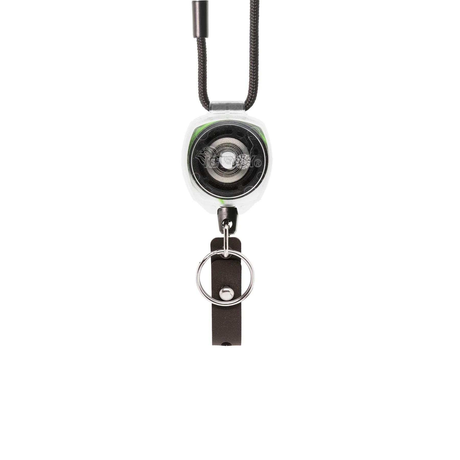 KEY-BAK Super Duty Lanyard Badge & ID Holder with Clear Sidekick Retractable Keychain- Green