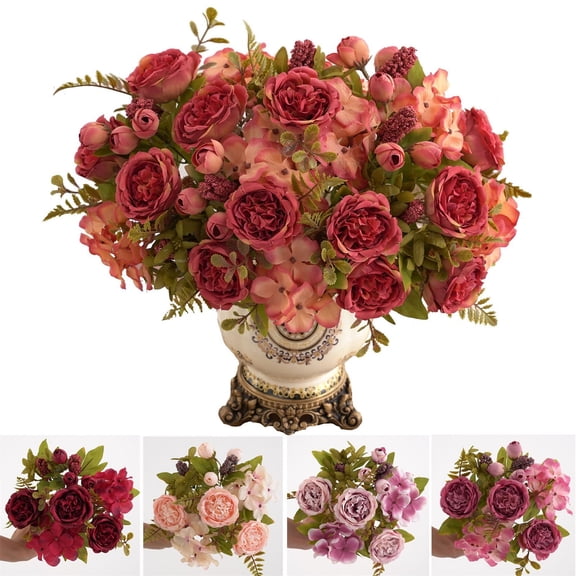 Artificial Flowers Single Stem 12.6 Inch Fake Silk Bloom for Home Decoration Wedding Handheld Vase Centerpiece Wall Arrangement by PALIFEUR