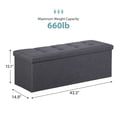 thumbnail image 3 of 43" Folding Storage Ottoman Bench Foot Rest Storage Chest w/Divider for Bedroom, 3 of 24