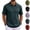 Blue, variant on Men's Polo Shirt Short Sleeve 3 Button Cotton Casual T-Shirts Sweat Absorbent Performance Work Golf Tee