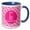 Blue/White, variant on 3drose, Hoy Pink Girly Floral Monogram Letter E, 11oz Two-tone Red Mug