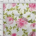 thumbnail image 2 of oneOone Cotton Poplin Fabric Watercolor Leaves & Peony Floral_Printed Fabric 1 Yard 56 Inch Wide, 2 of 4