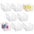 thumbnail image 1 of Plastic Household Storage Organizer Bin With Open Front - 8 Pack - Clear, 1 of 5