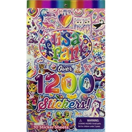 Franks Craft Store lisa frank 1200 stickers tablet book 10 pages of collectible stickers crafts scrapbooking ()