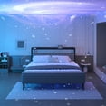 thumbnail image 4 of Bed Frame King Size with Starry Sky Lights and Charging Station, Upholstered Platform Bed with Storage Ottoman, Gray, 4 of 9
