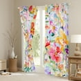 thumbnail image 3 of jejeloiu Abstract Flower Floral Blackout Curtains,Modern Aesthetic Art Curtains Pack of 2 (38x45 Each),Colorful Glass Window Curtains For Child,Ultra Soft Home Decor, 3 of 6