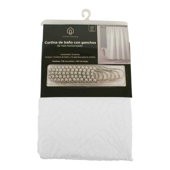 Cortina de Baño Home Trends 183 cm Tela Texturizada Blanco