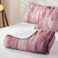 thumbnail image 4 of Erosebridal Oil Painting Quilt King, Pastel Pink Ombre King Coverlet Set, Pink Reversible 3 Pieces 1 Bedspread and 2 Pillowcases, 4 of 7
