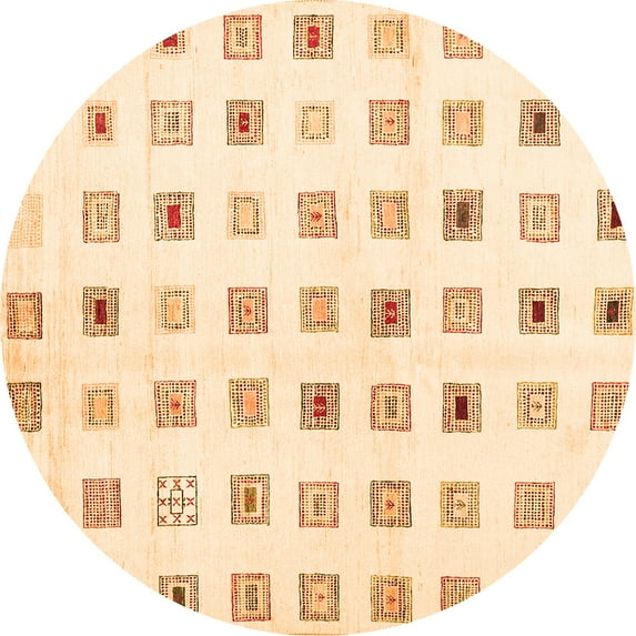 Ahgly Company Indoor Round Solid Orange Modern Area Rugs, 5' Round