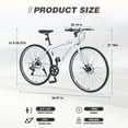 thumbnail image 5 of 700C Road Bike with Disc Brakes, 7 Speed Hybrid Bike, Bicycle for Adult Women Men, City Bike Suit for Rider 5'3"-5'8", White, 5 of 6