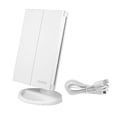 thumbnail image 1 of freestylehome 3-face Folding Mirror with LED Lights Portable 22LEDs Makeup Cosmetic Foldable Mirror, White, 1 of 9