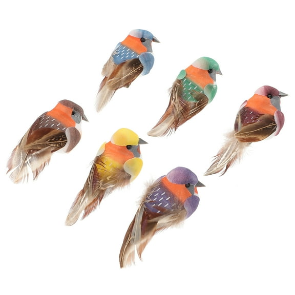 Desktop Bird Decor, 12PCS Simulated Hummingbird Ornament Chic Artificial Feather Bird Decor DIY Crafts Unique Fake Bird Adornment for Home Garden