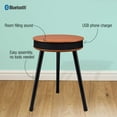 DecorTech Round End Table with Bluetooth Speaker and USB Charging Port