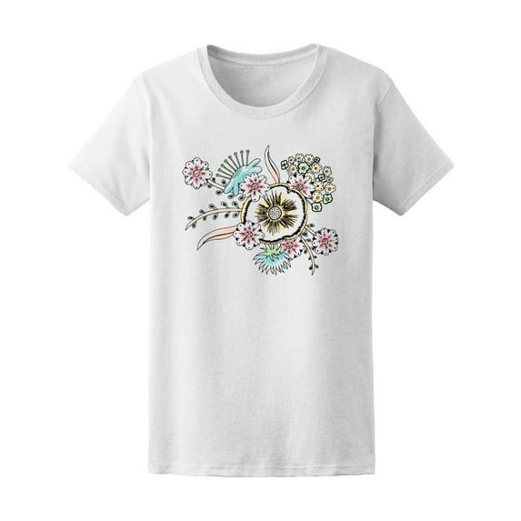 Flowers & Plants Cute Doodle Tee Women's -Image by Shutterstock
