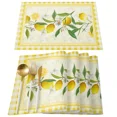 thumbnail image 2 of Summer Lemon Pastoral Style Placemat for Dining Table Tableware Mats 4/6pcs Kitchen Dish Mat Pad Counter Top Mat Home ration, 2 of 7
