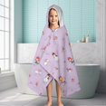 thumbnail image 6 of Pastel Princess Castle Pattern Hooded Bath Towel，60"x35" for Ages 3 To 12 Kids, Quick Dry Lightweight Soft Microfiber Hood Beach Towel Cover Up for Kids, 6 of 7