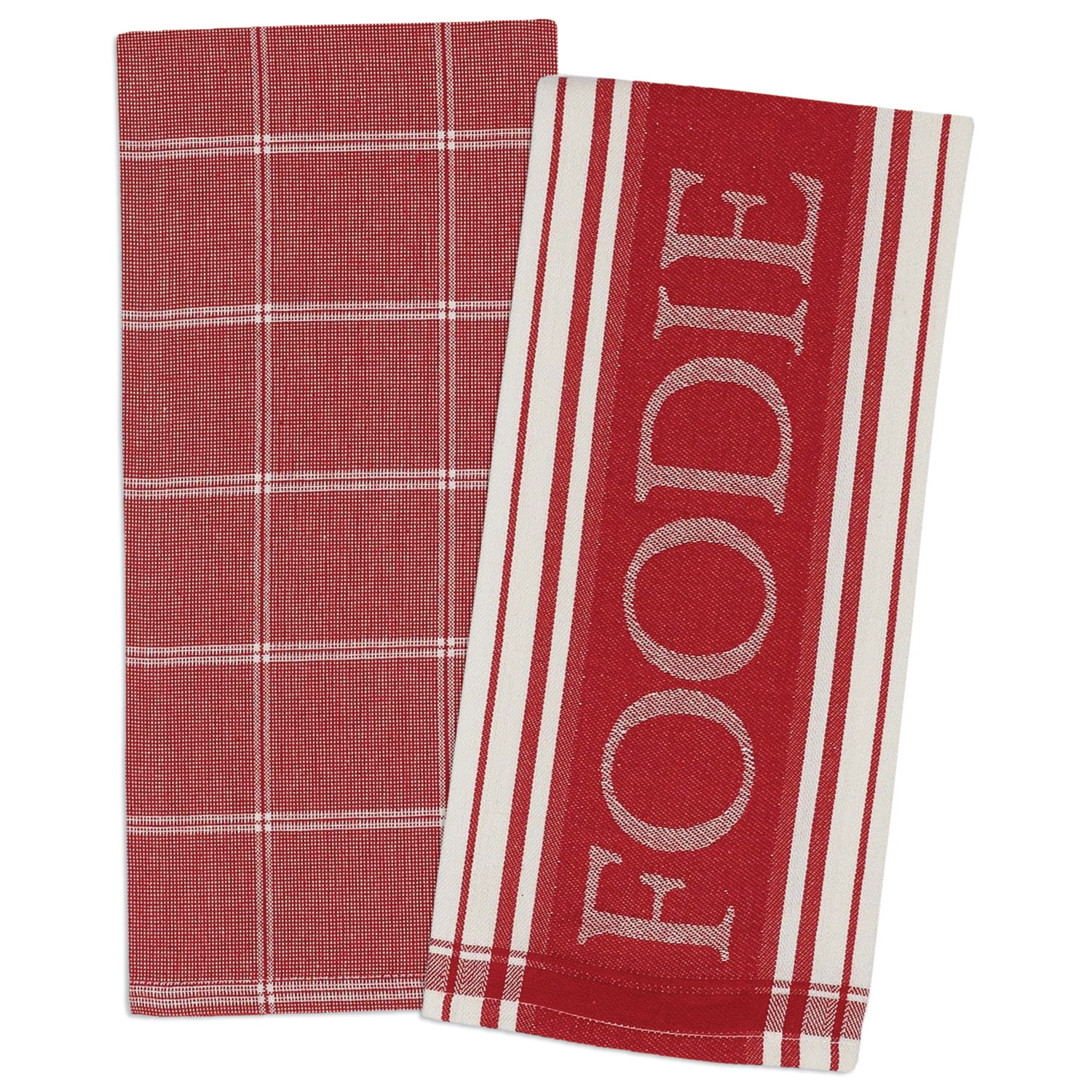 DII Cotton Gourmet Jacquard Dish Towels, 18 x 28" Set of 2, Oversized
