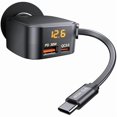 thumbnail image 1 of Chenchen Retractable Car Charger USB C, 93W Fast Charging Car Charger Adapter with Voltage Display, [QC3.0 & PD 45W] 12-24V Cigarette Lighter USB Charger Adapter for iPhone 17 16 Galaxy iPad Android, 1 of 1