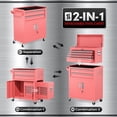 thumbnail image 6 of SOLAURA 8-Drawer Rolling Tool Chest with Detachable Top Box, Metal Tool Box with Wheels, Lockable Storage Cabinet for Warehouse, Garage, Workshop, Barbershop, Pink, 6 of 9