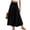 Black, variant on Women's 2-in-1 Convertible Maxi Skirt Dress, Smocked Smocked Waist Skirt or Strapless Midi Dress, Boho Flowy Beach Skirt with Pockets