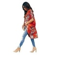 thumbnail image 3 of Floral Printing Women Open Front Irregular Casual Chiffon Cardigan Tops, 3 of 4