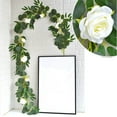 thumbnail image 2 of Eucalipto artificial, vegetación colgante falsa con detalles florales y hojas de sauce, decoración flexible de 78,74 pulgadas de largo para pared interior, hogar u oficina de temática nórdica., 2 of 9