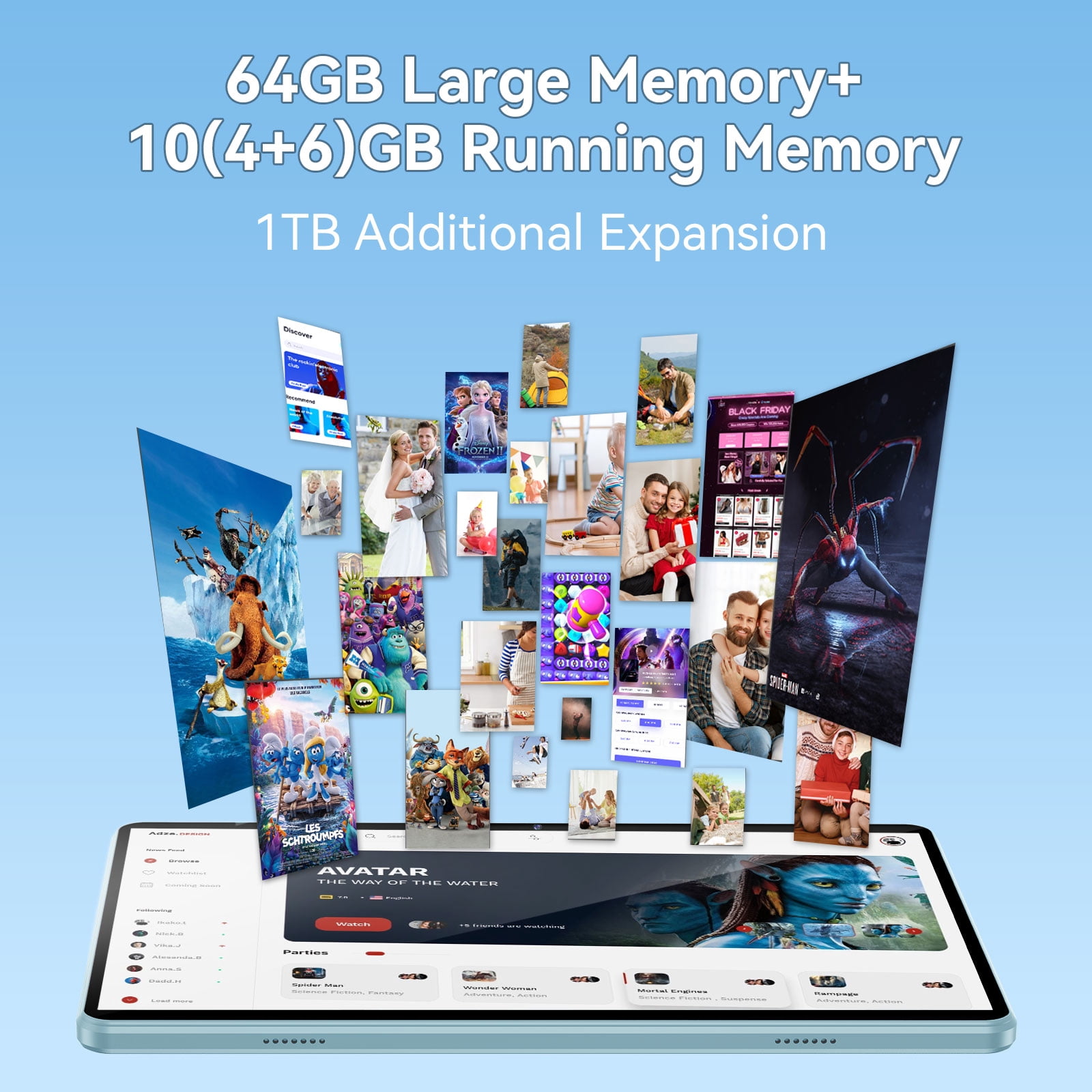 2026 Newest Android 14 Tablet with Keyboard, 10GB(4+6)RAM+64GB Storage(Expand to 1TB), 6000mAh Battery, Widevine L1, 10 Inch 2-in-1 Tablets with WiFi 5, BT5.0, Mouse, Case, Stylus