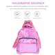 thumbnail image 4 of Mochila holográfica elegante, bolso de hombro escolar holográfico para niñas (rosa), 4 of 5